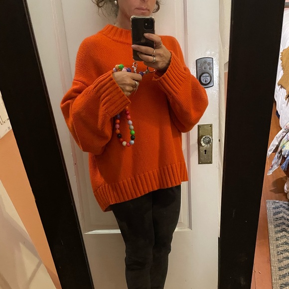 COS chunky 100% pure cashmere RARE Orange 2023 sz. M - Picture 6 of 11